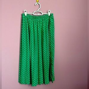 Leslie Fay vintage green floral pleated midi skirt